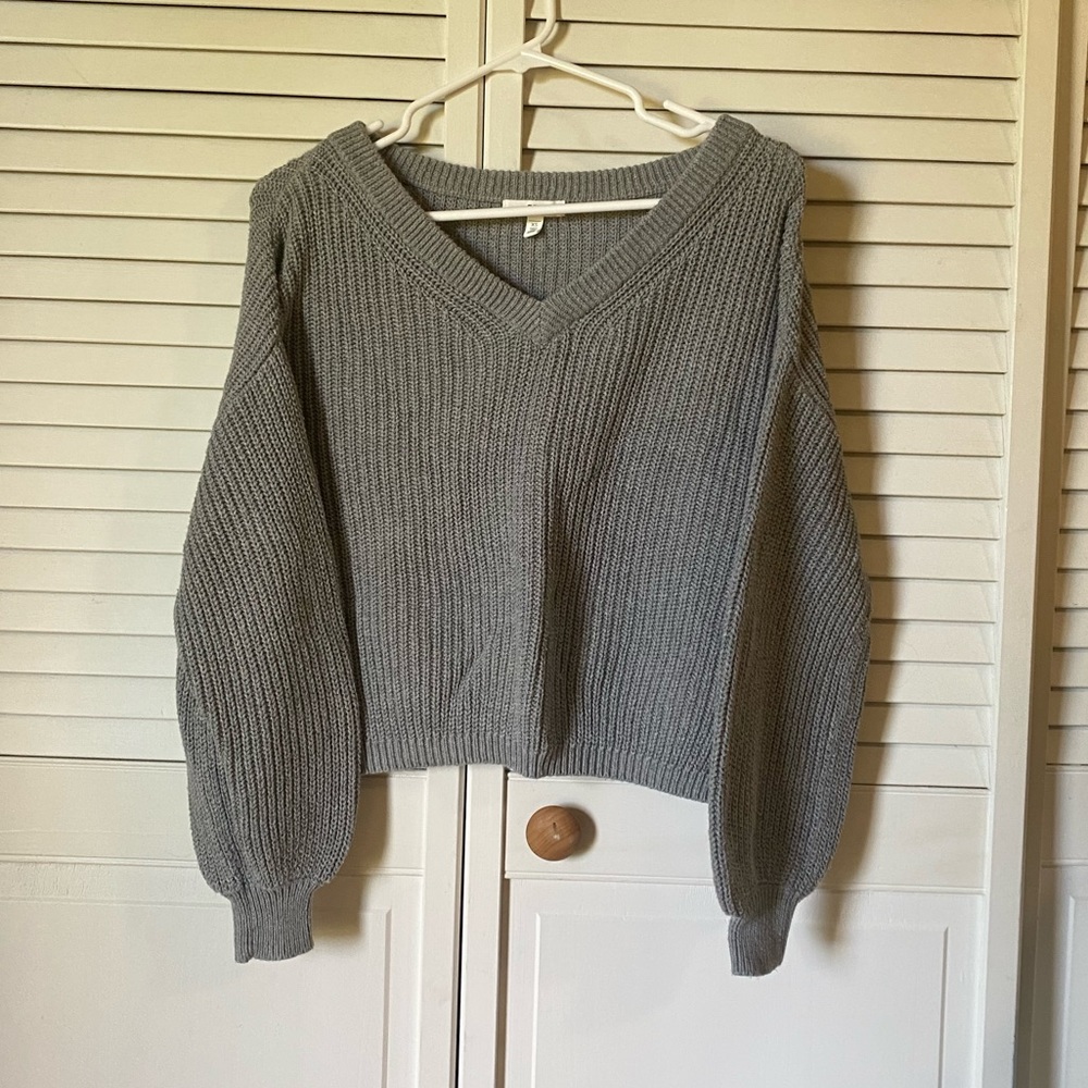 Nordstrom BP Chunky Balloon Sleeve V Neck Sweater